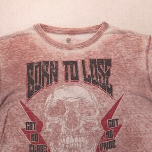 Black Born to Lose Live to Win Crew Neck Graphic T Shirt Mens Size 2XL Red